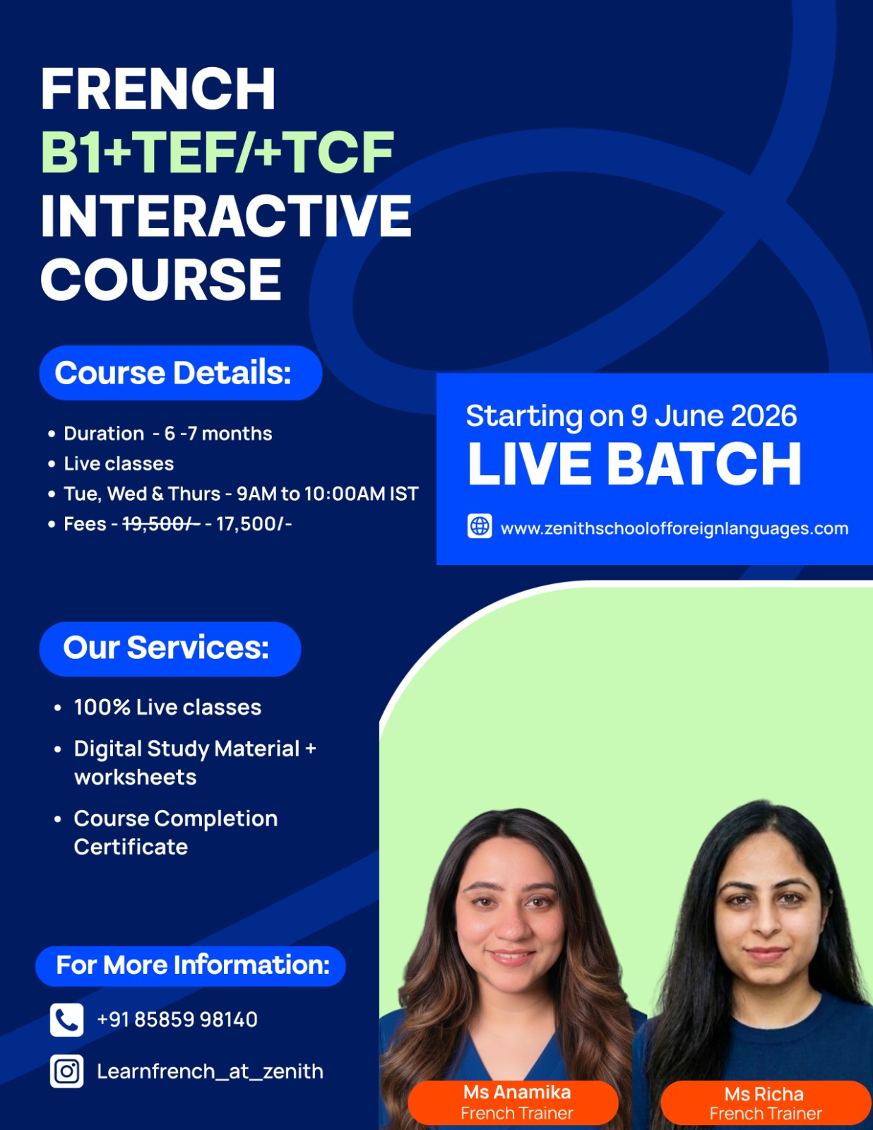 French B1+ TEF/TCF (Batch Starting on 9 June )