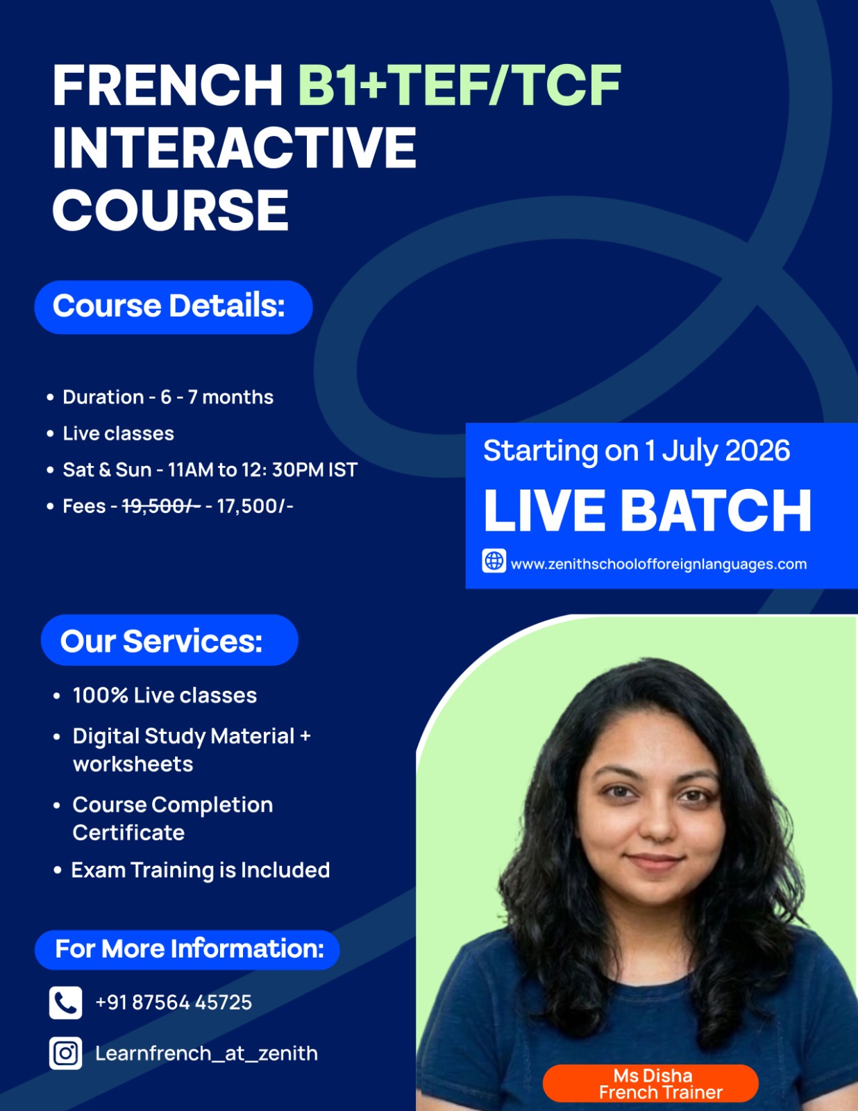 French B1+ TEF/TCF (Batch Starting on 1 July )