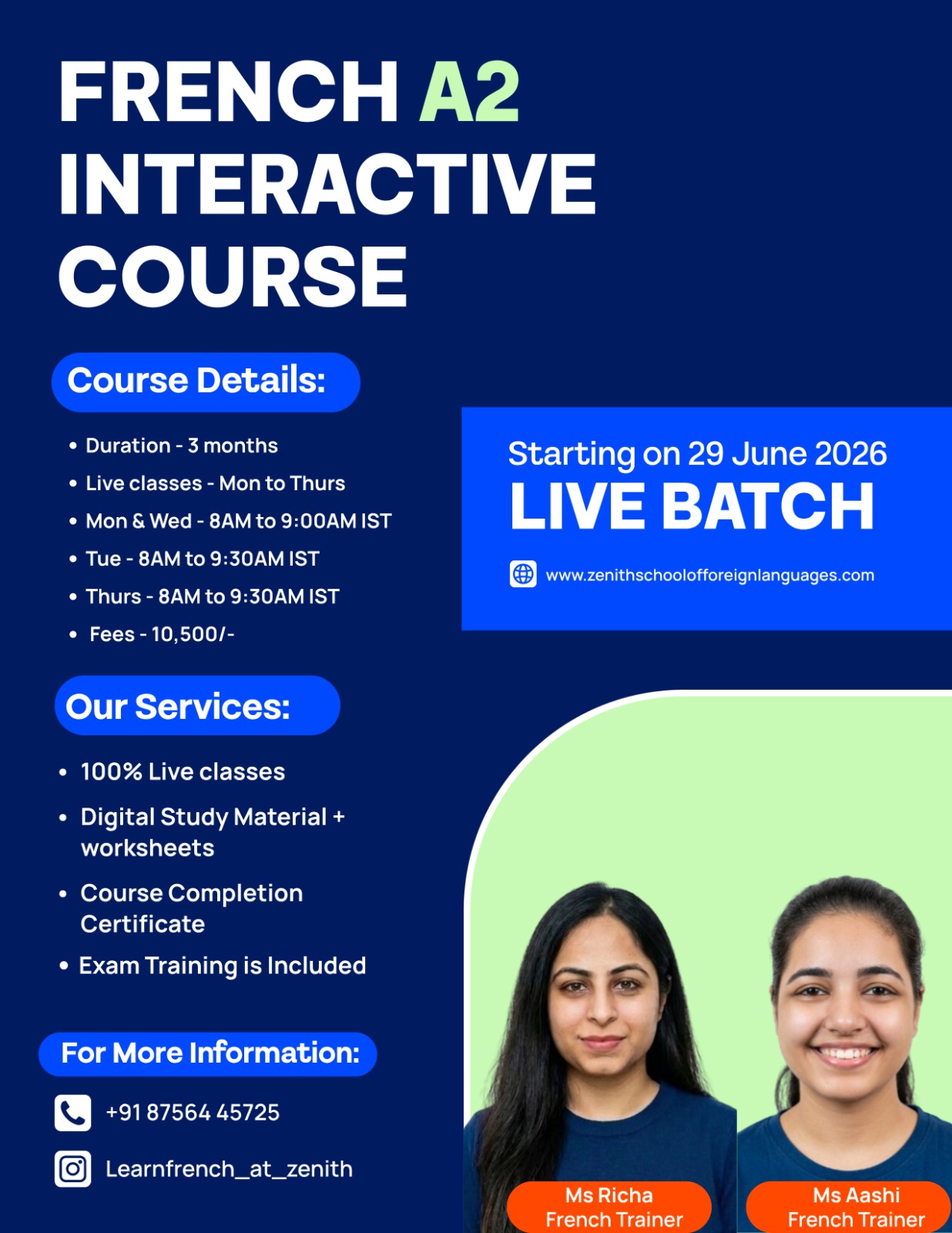 French A2 (Batch Starting on 29 June )