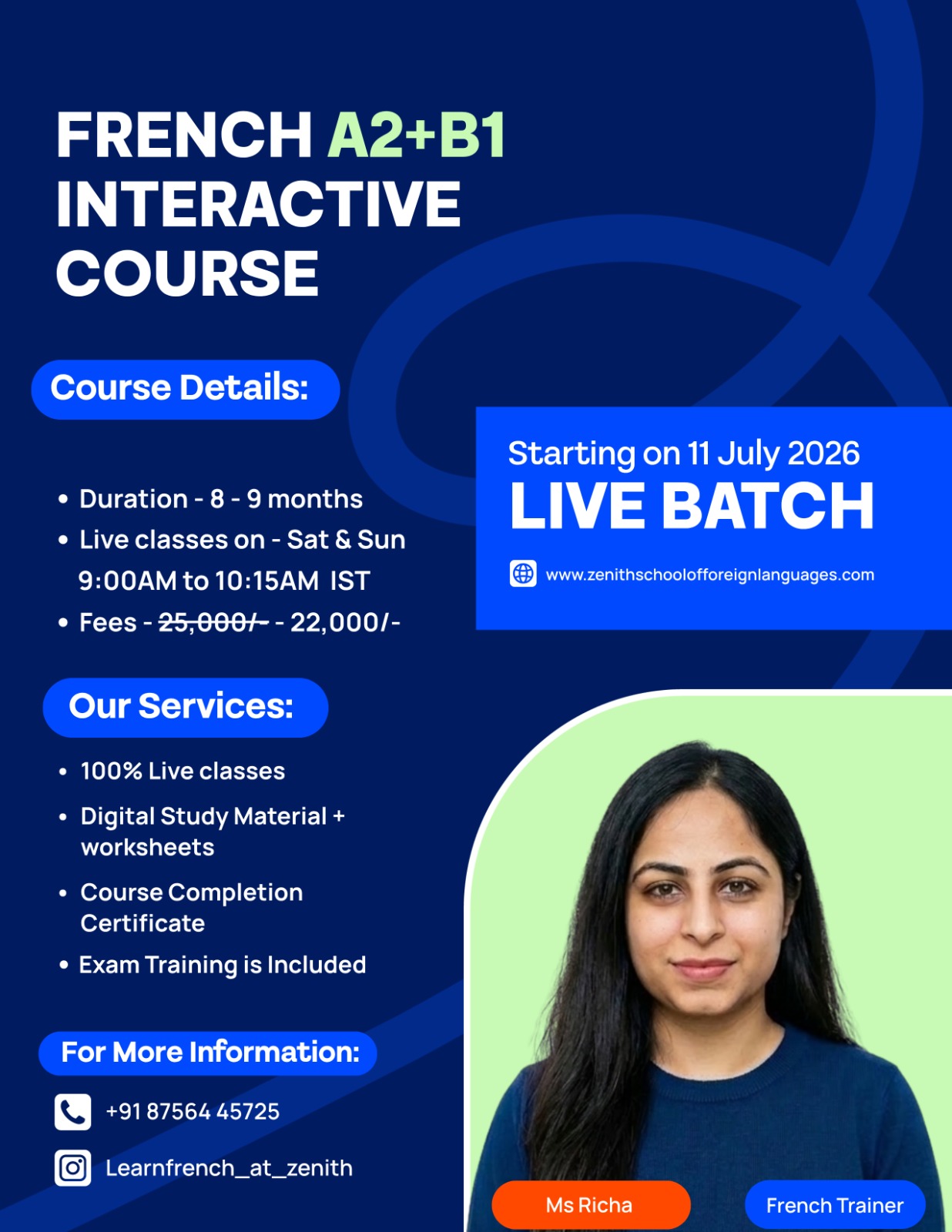 French A2+B1 (Batch Starting on 11 July )