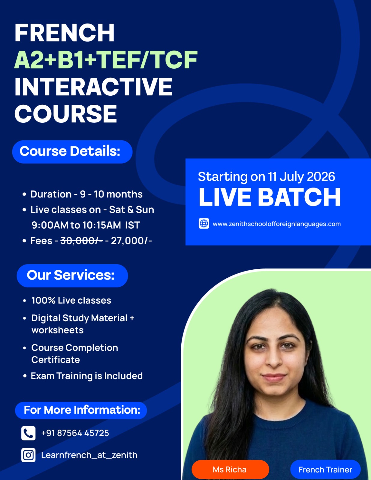 French A2 +B1+TEF/TCF (Batch Starting on 11 July)