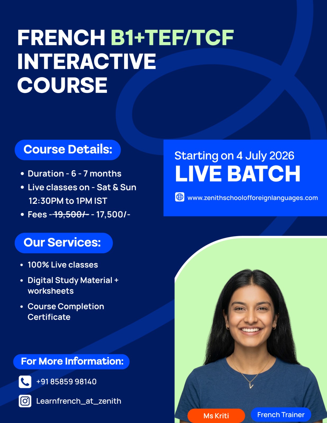 French B1+ TEF/TCF (Batch Starting on 4 July )