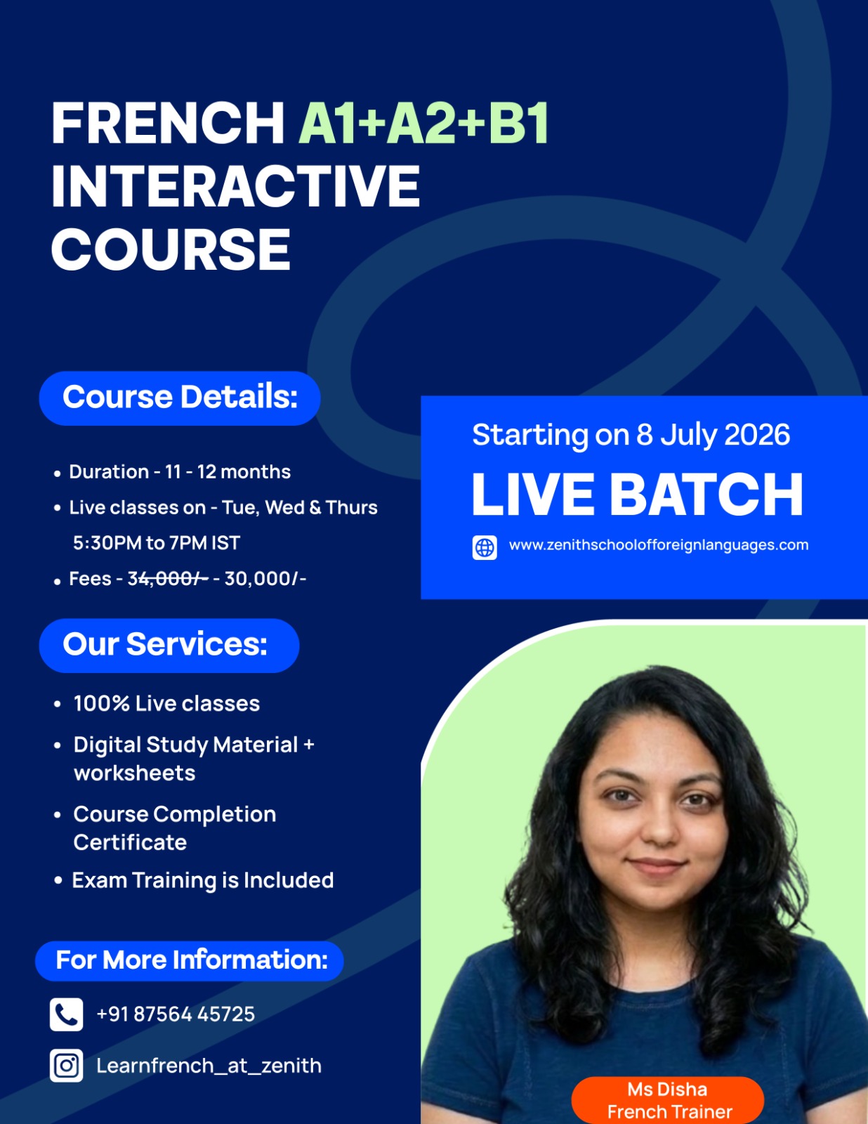 French A1+A2 +B1(Batch Starting on 8 July )