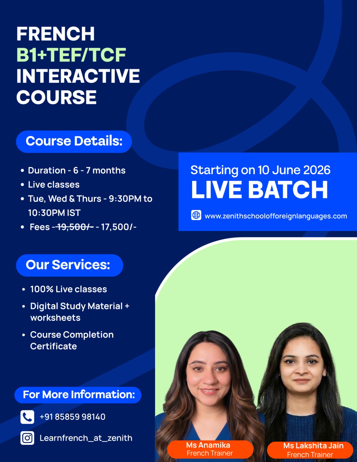 French B1+ TEF/TCF (Batch Starting on 10 June )