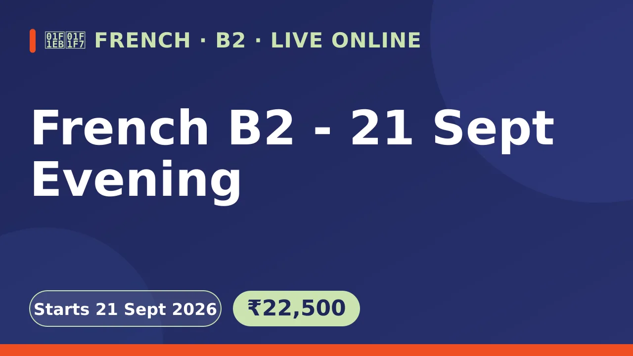 French B2 - 21 Sept Evening