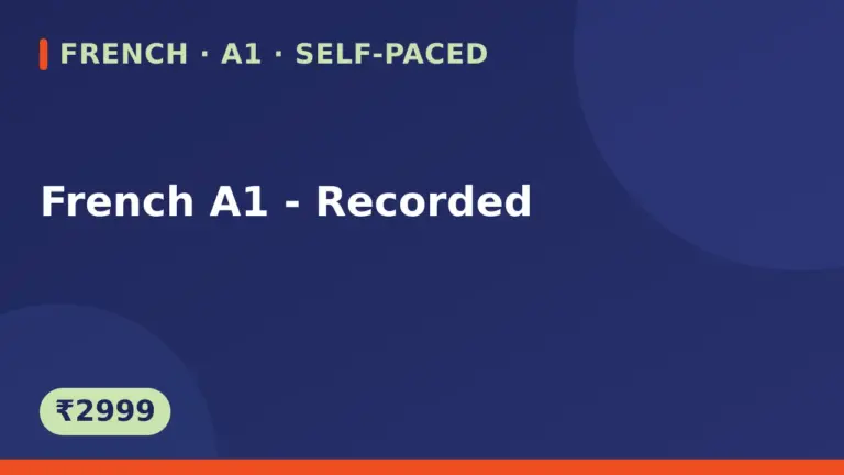 French A1 - Recorded