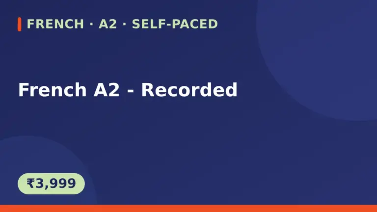 French A2 - Recorded