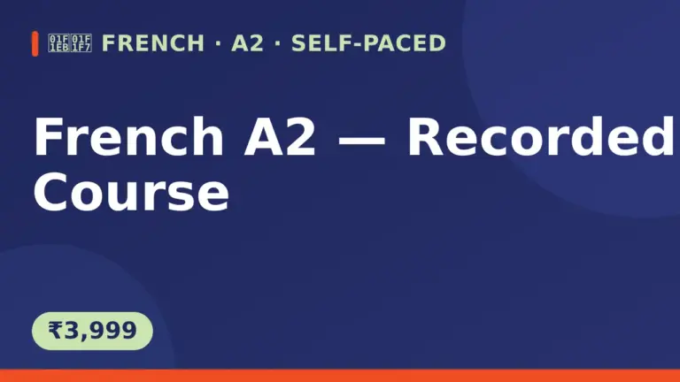 French A2 — Recorded Course
