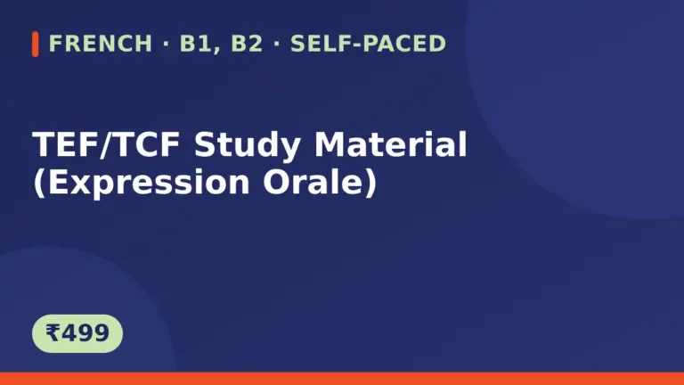 TEF/TCF Study Material (Expression Orale)